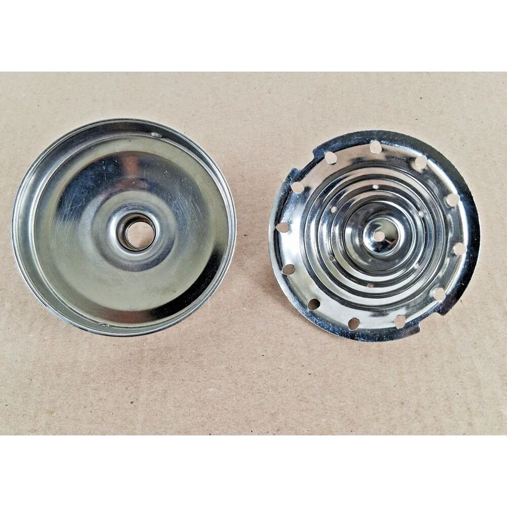 Countertop Ramcon Chrome & White Enamel Manual Citrus Juicer Vintage